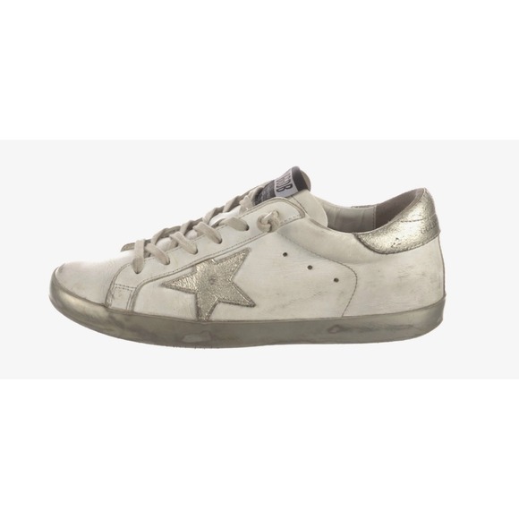 Golden Goose Shoes - Golden Goose EU 38 US 8 Womens Sneakers White Gray Leather Star Glitter Effect